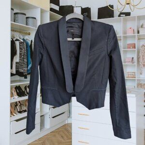 BCBGMaxAzria Cropped Black Tuxedo Blazer Made in USA | Women's